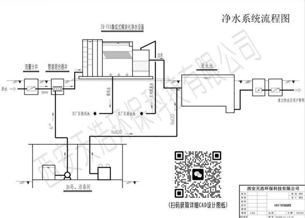 自來水廠5000t/d集成式模塊化凈水設(shè)備工藝設(shè)計(jì)圖紙